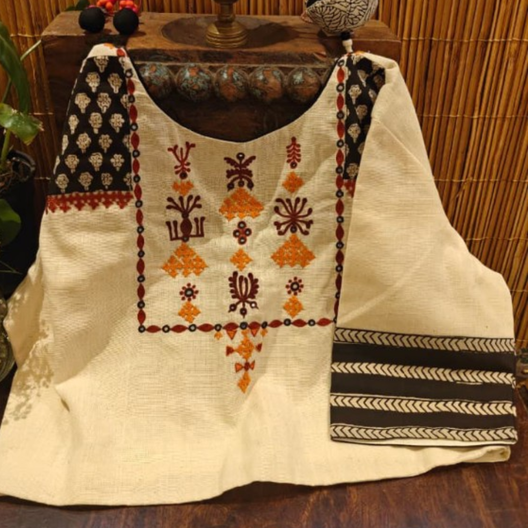 Ivory Handcrafted Handloom Tribal Cotton Blouse