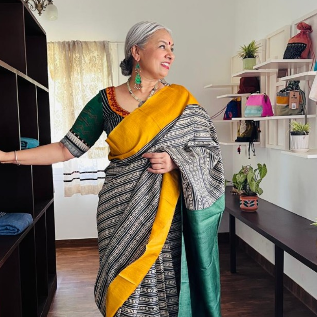 Emerald Green Handcrafted Handloom Pure Tussar Silk Saree