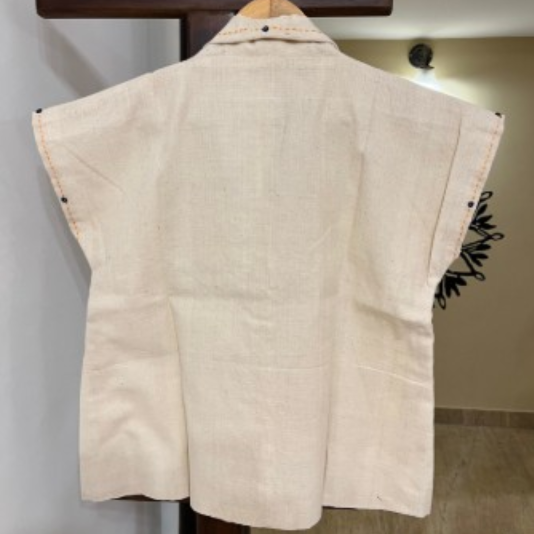 White Handwoven Khadi Cotton Swara Top