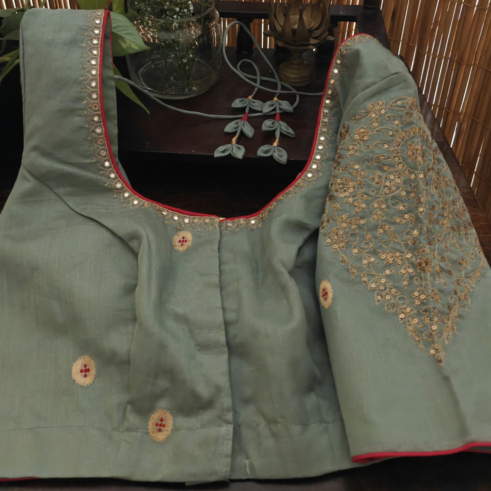 CHANDERI IN SEA BLUE