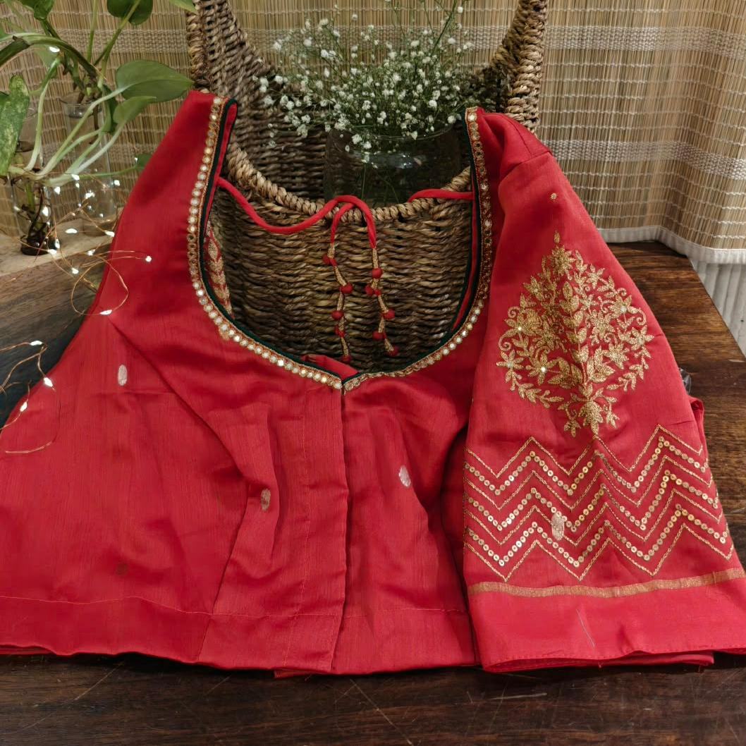Chanderi | Festive Hues of Red & Gold
