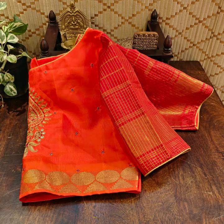 Orange in Kanjeevaram Silk