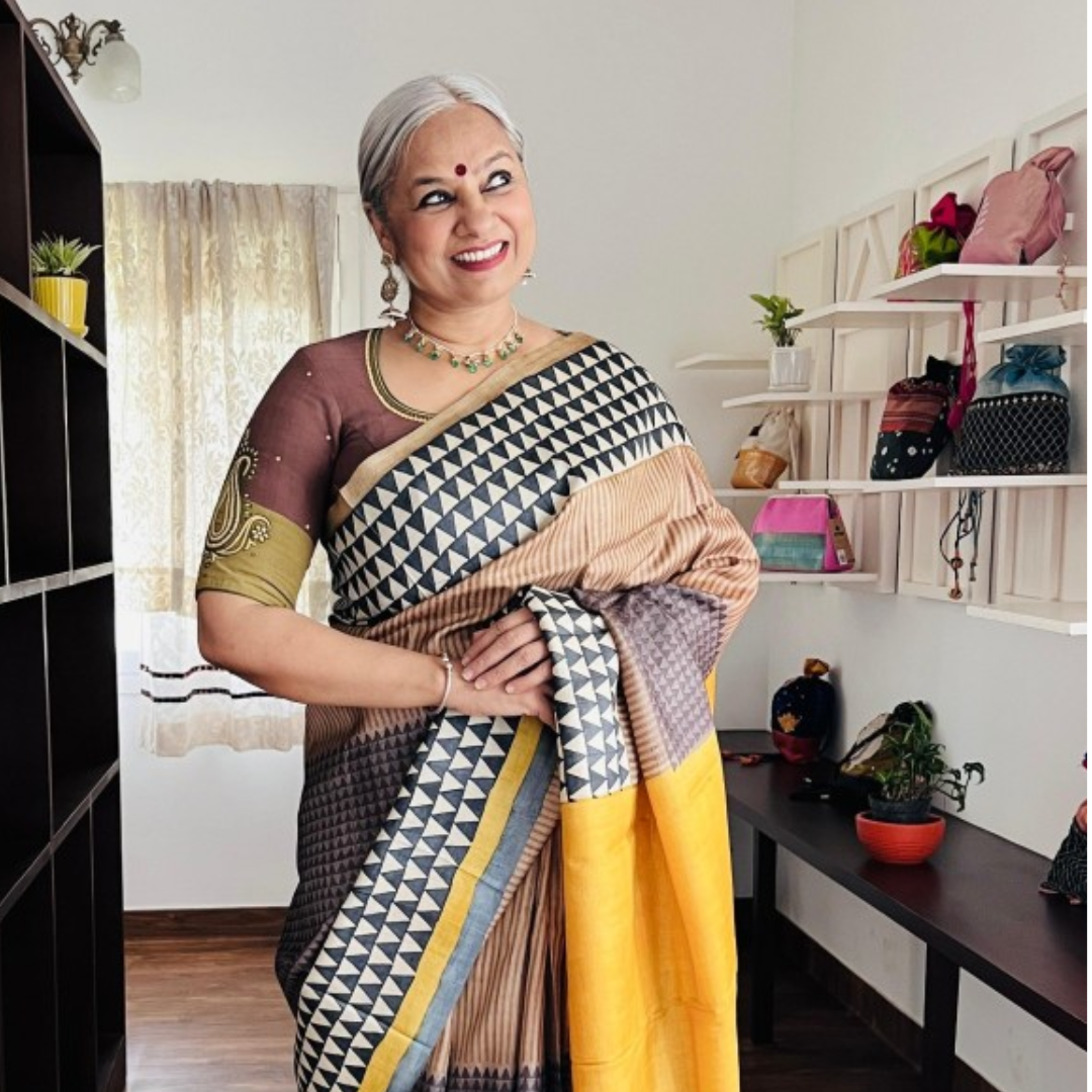 Yellow Handcrafted Handloom Pure Tussar Silk Saree