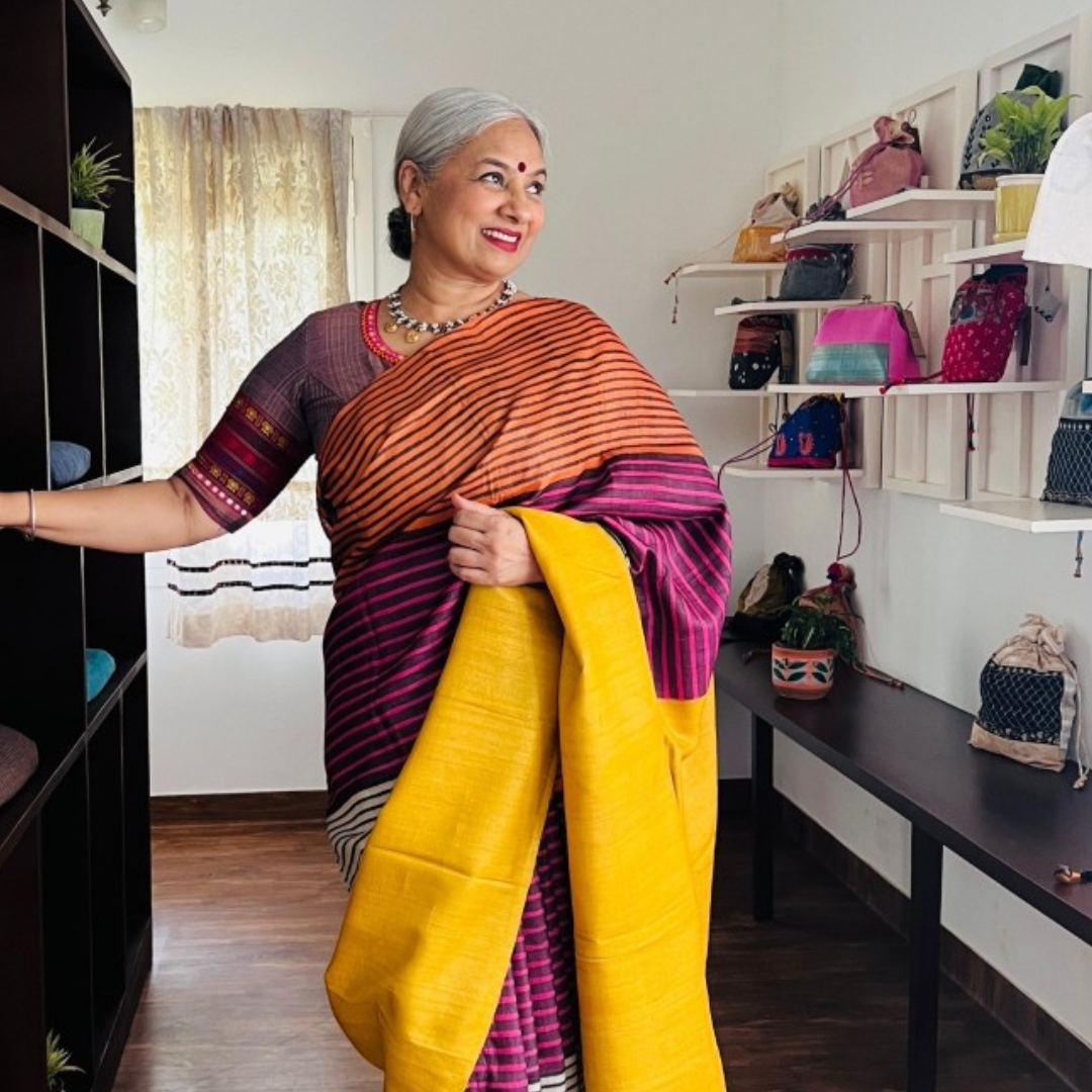 Multicolour Handcrafted Handloom Pure Tussar Silk Saree