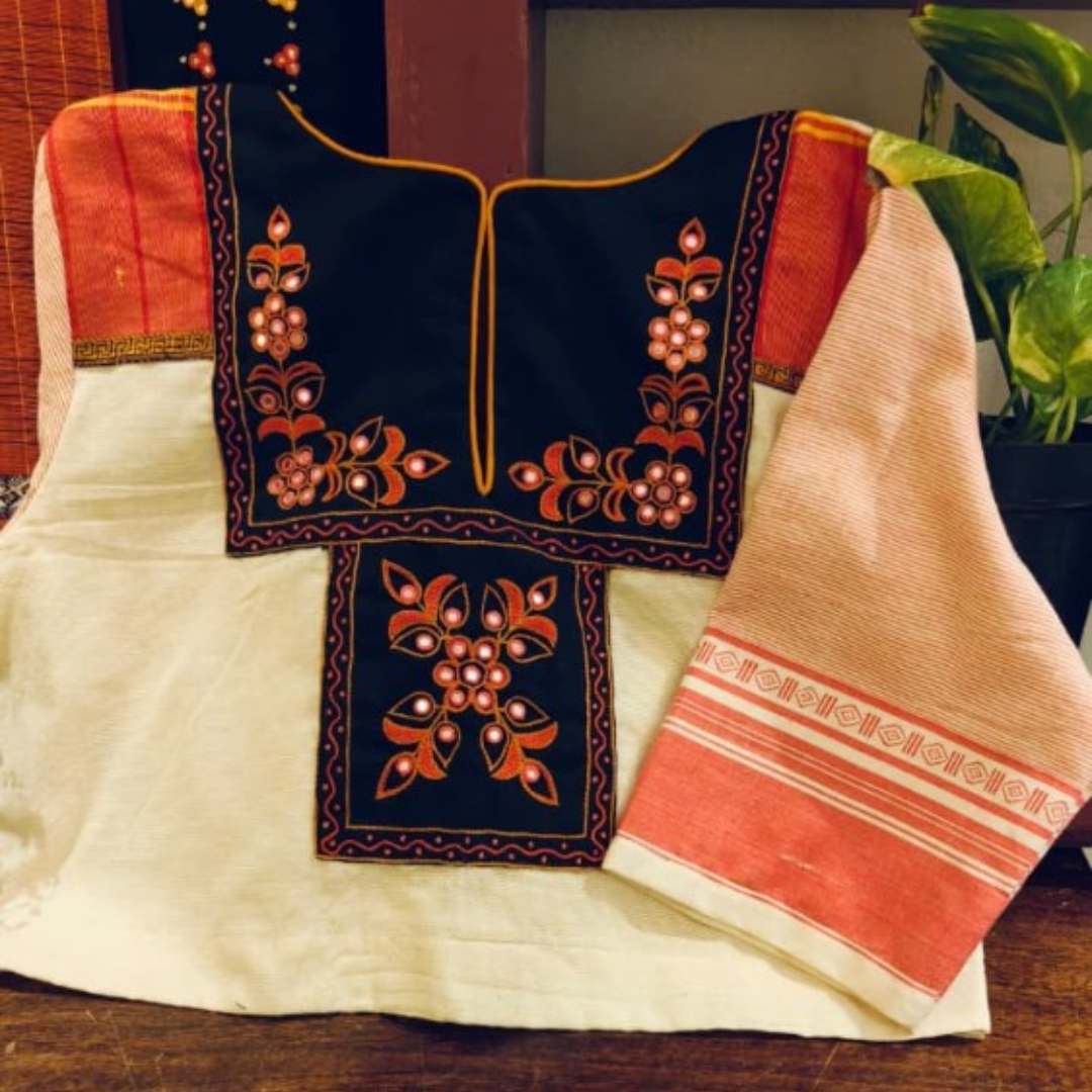 Cream Handcrafted Handloom Anne Hejje Cotton Blouse