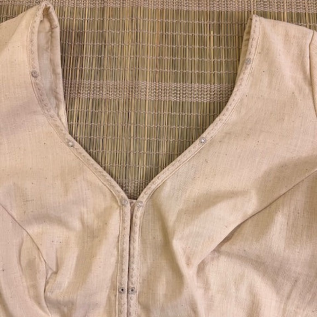 White Handcrafted Handloom Embroidered Cotton Blouse