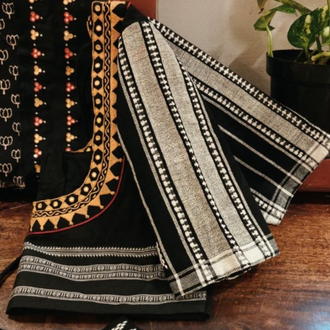 Charcoal Handcrafted Handloom Kotpad Cotton Blouse