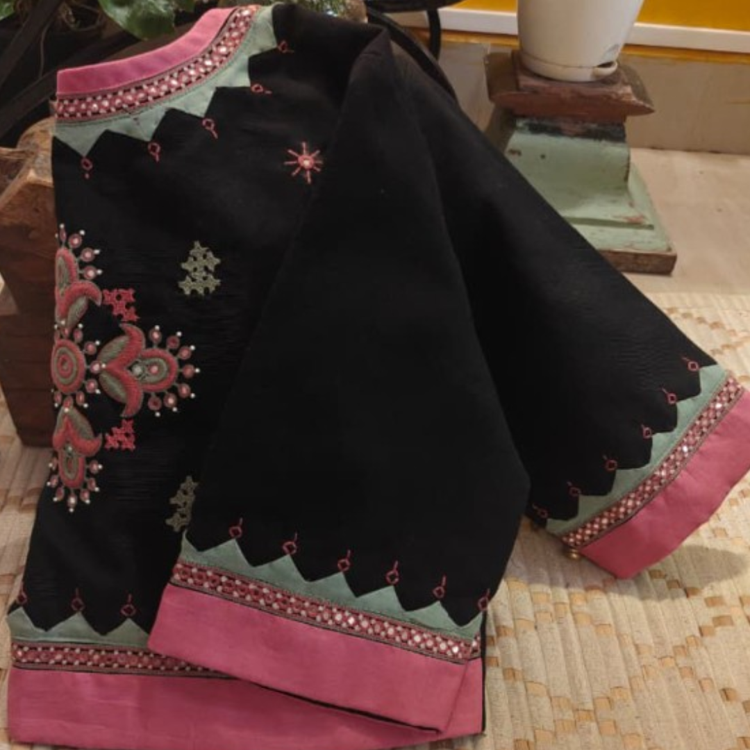 Charcoal Handcrafted Handloom Linen Blouse