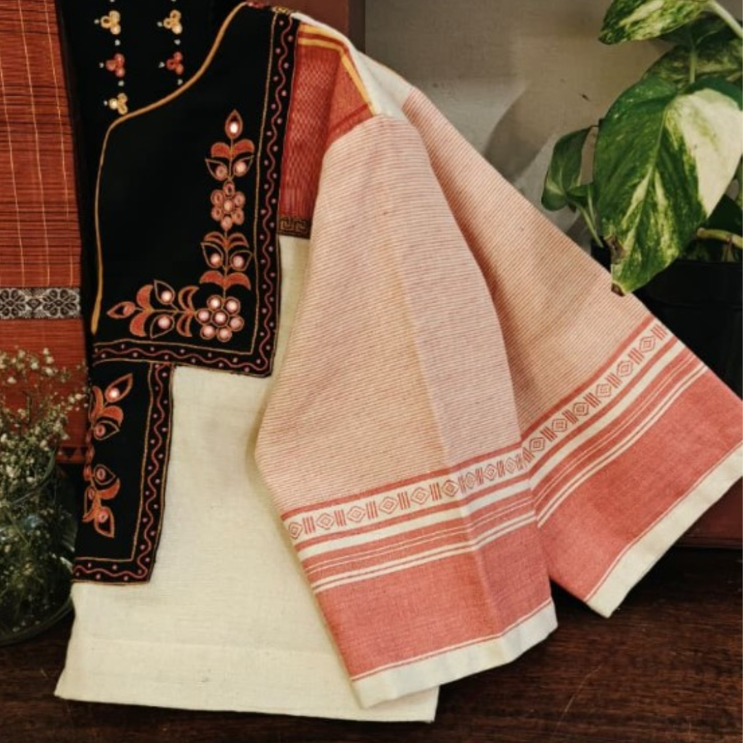 Cream Handcrafted Handloom Anne Hejje Cotton Blouse