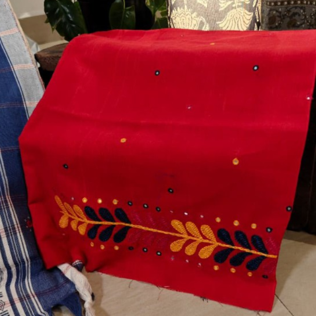 Blue Handcrafted Handloom Anne Hejje Cotton Saree