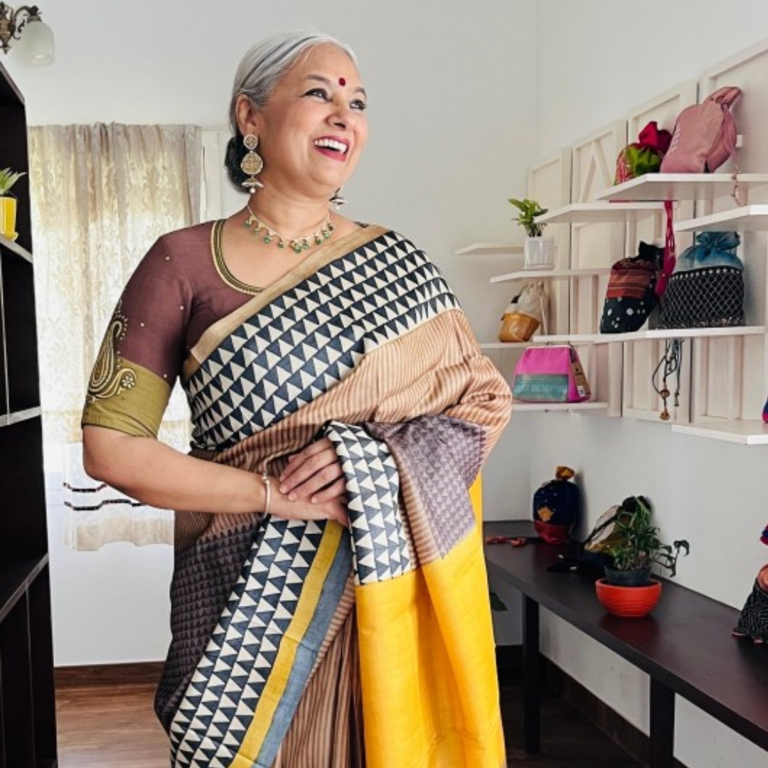 Yellow Handcrafted Handloom Pure Tussar Silk Saree