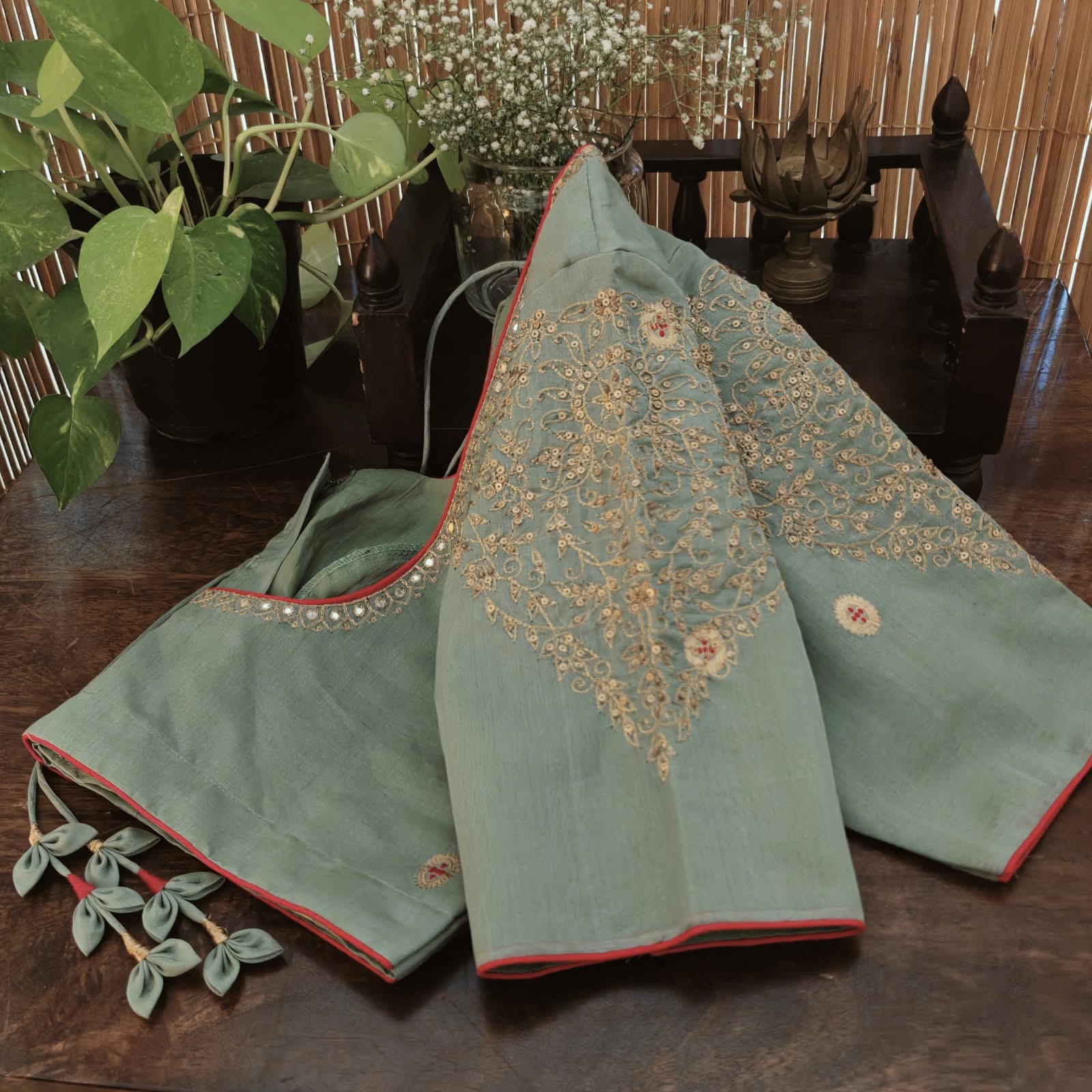CHANDERI IN SEA BLUE