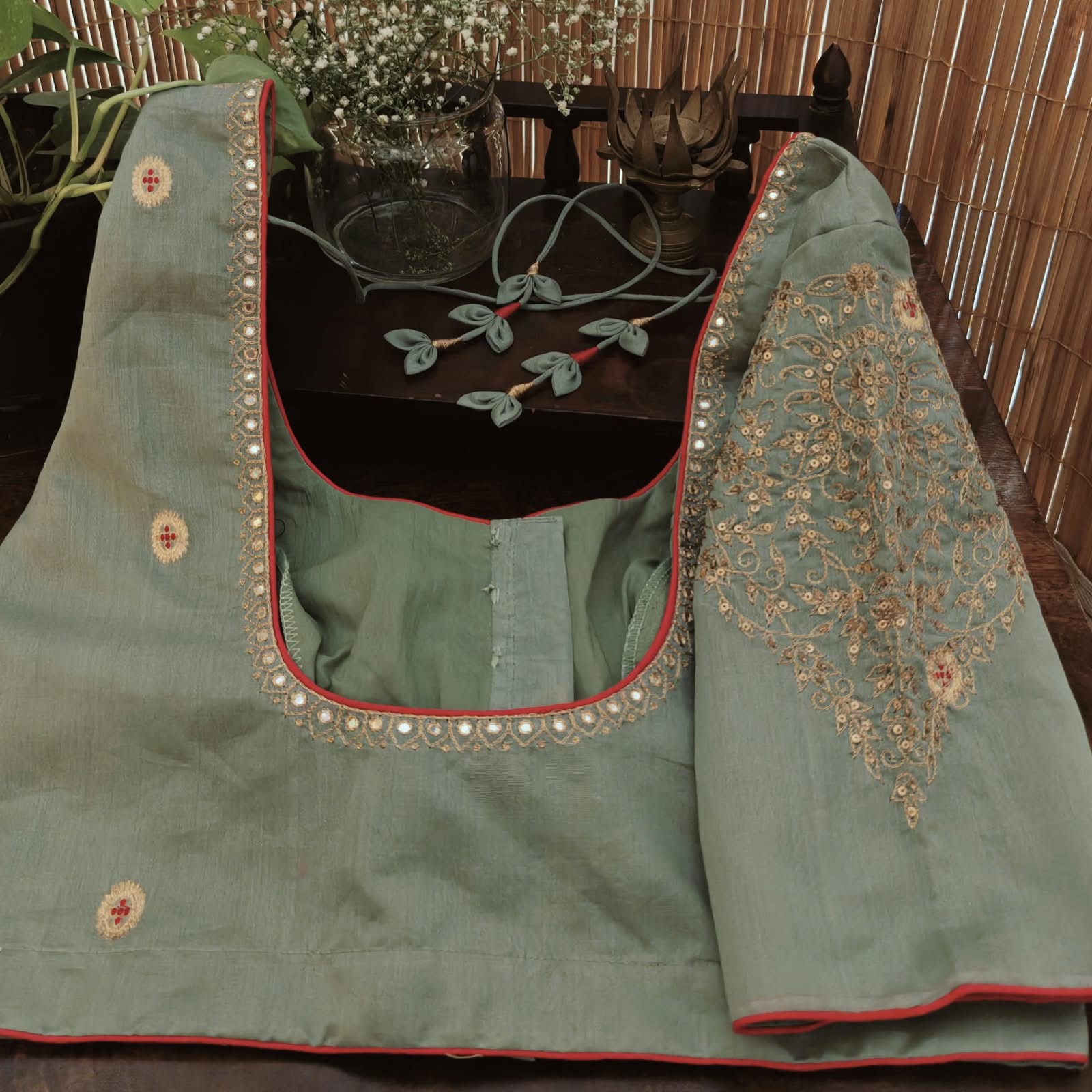 CHANDERI IN SEA BLUE