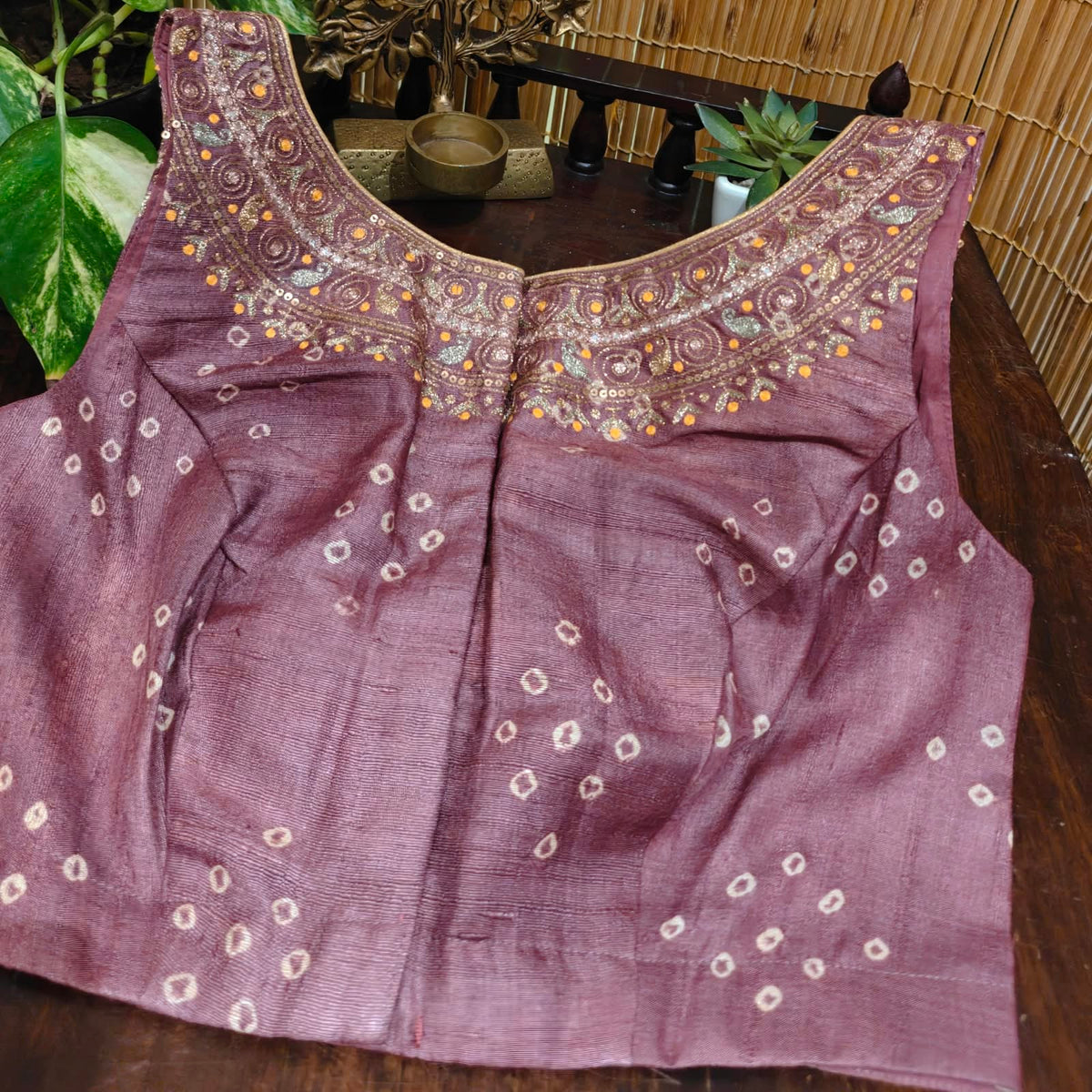 Blush Sungudi — Kalamkari & Pittan