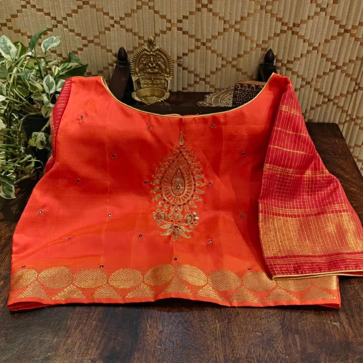 Orange in Kanjeevaram Silk