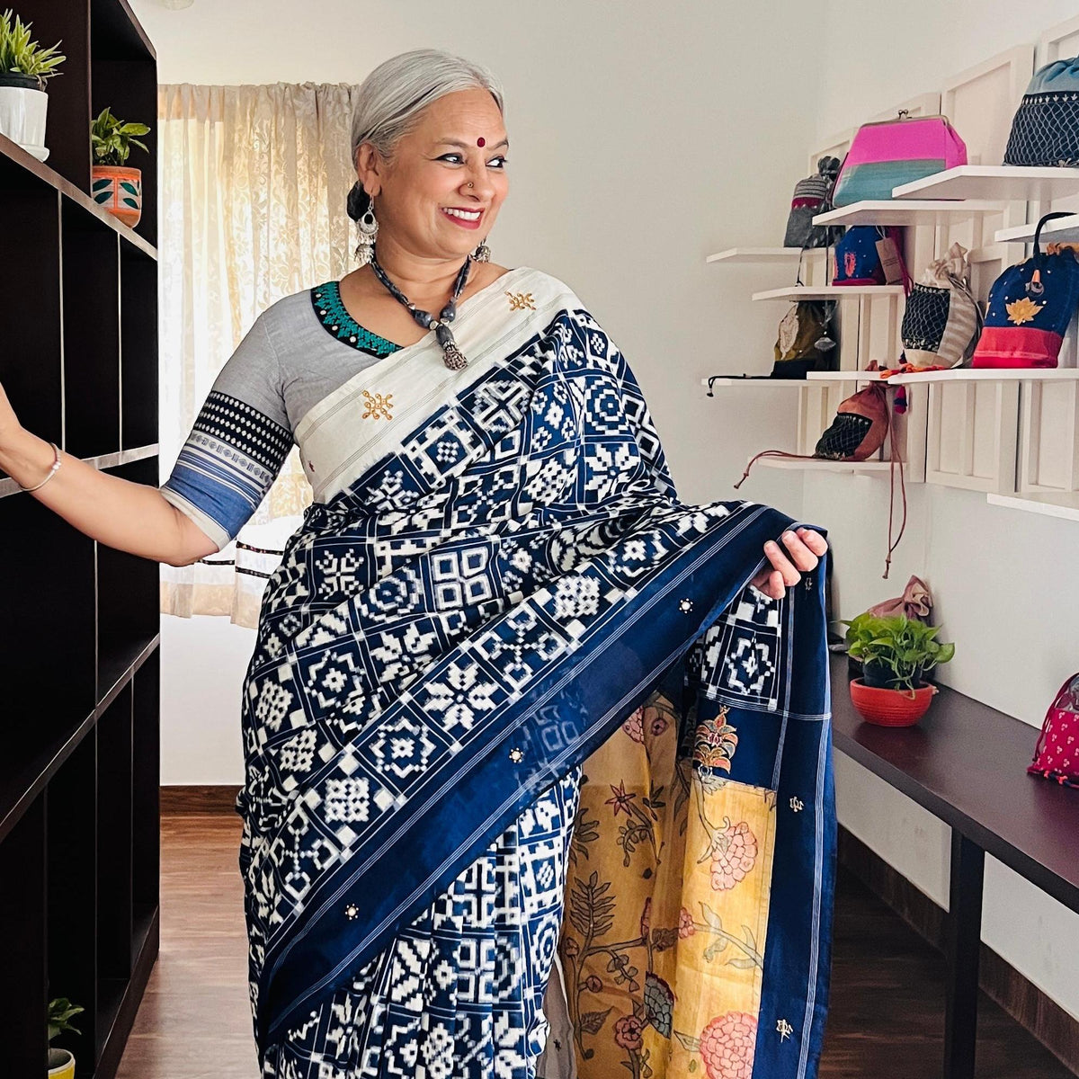 Midnight Blue- Kalamkari Bloom
