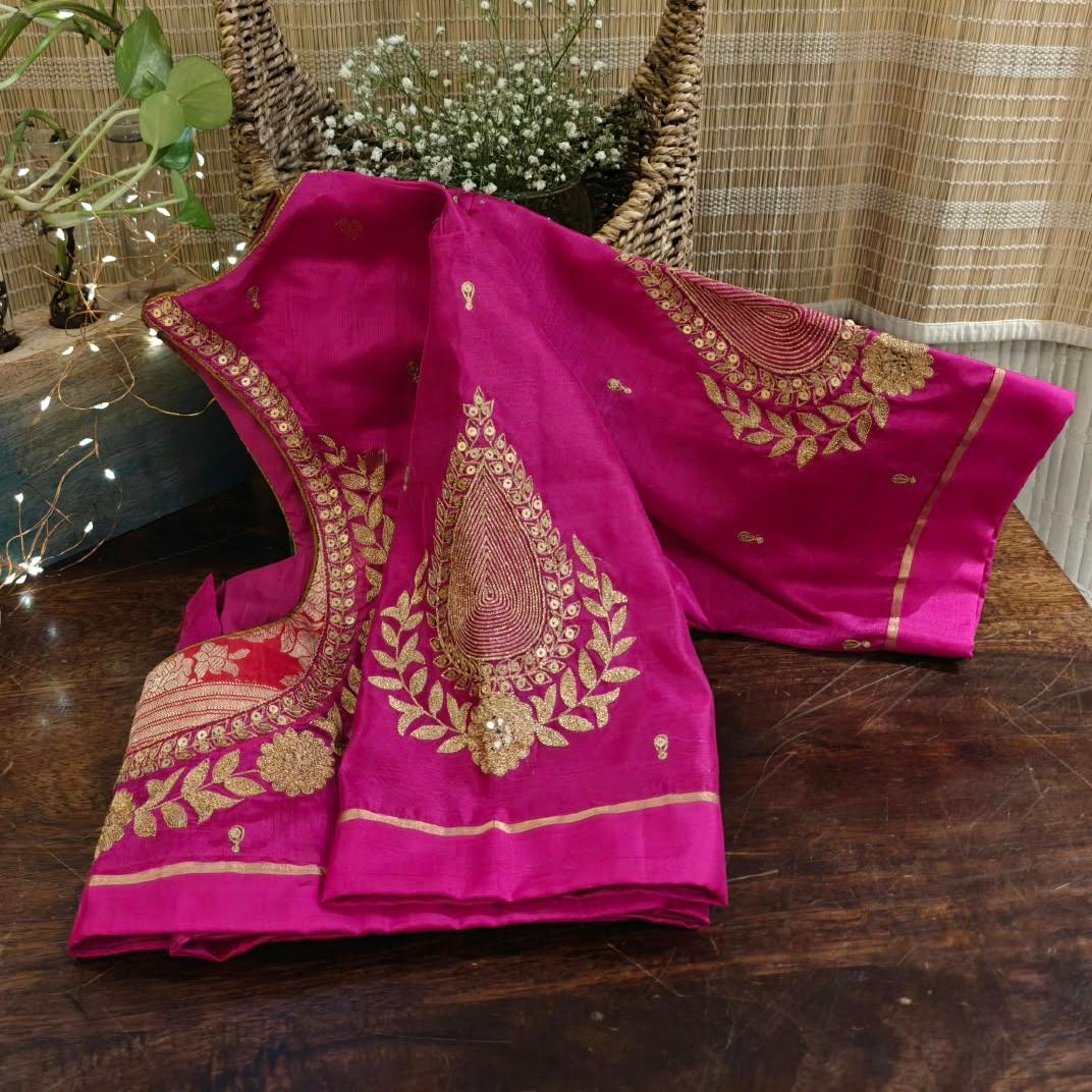 Chanderi | Rani Pink & a Touch of Red