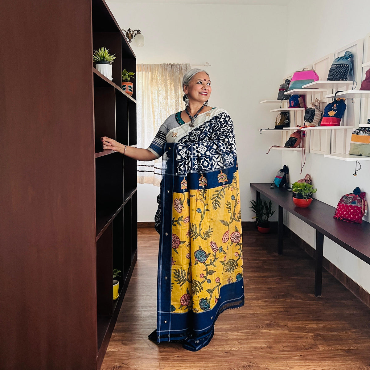 Midnight Blue- Kalamkari Bloom