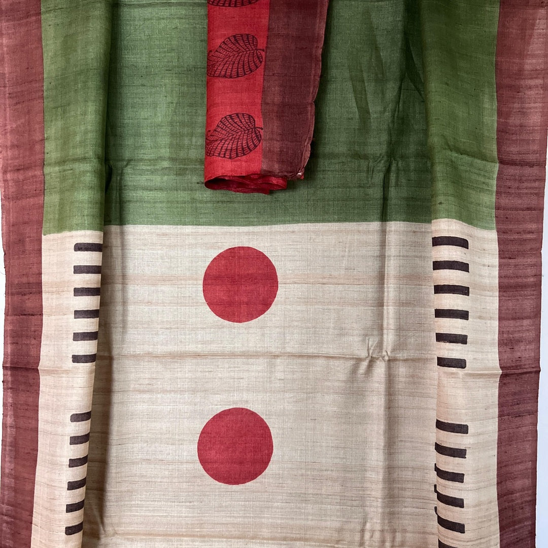 MOSS IN TUSSAR | Handcrafted Svasa Saree