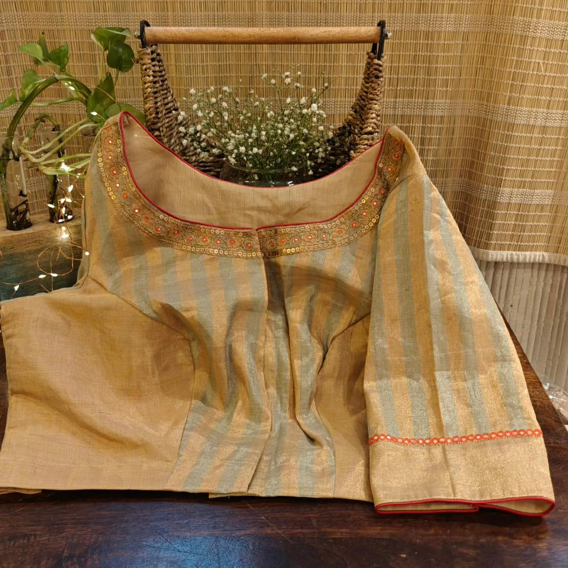 Chanderi | Ivory & Gold