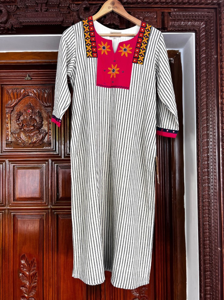 Picture of The Kotpad Red Yoke Kurta