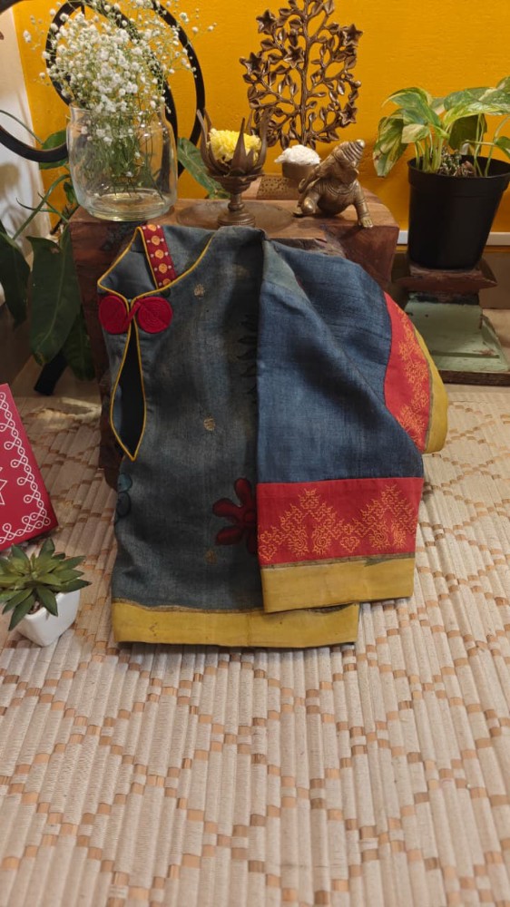 Picture of English Blue Kalamkari, Chanderi