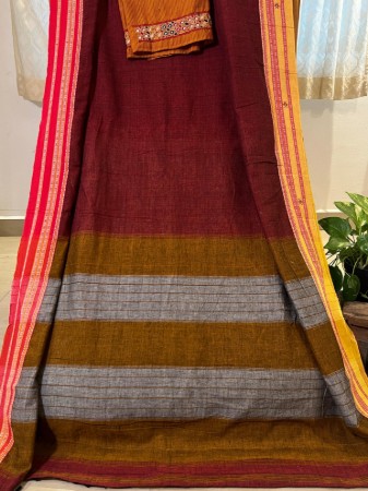 Picture of Ganga Jamuna in Merlot & Mustard