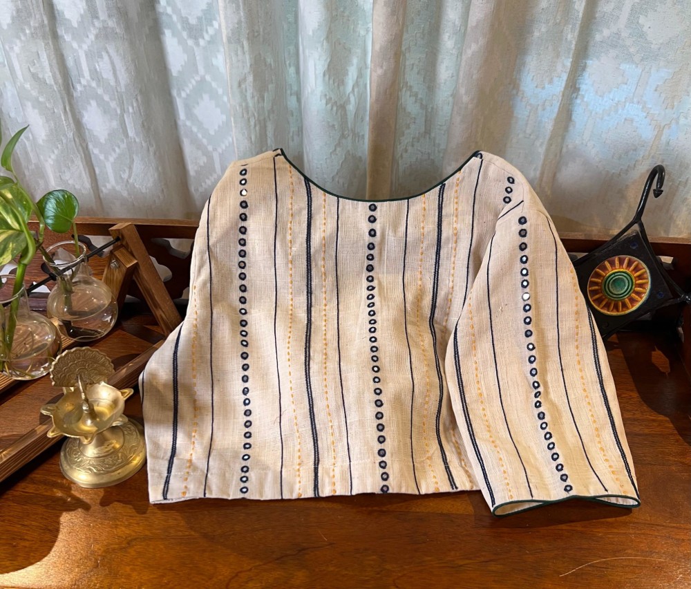 Ivory Kora Indigo Dreams. Turmeric Hints.