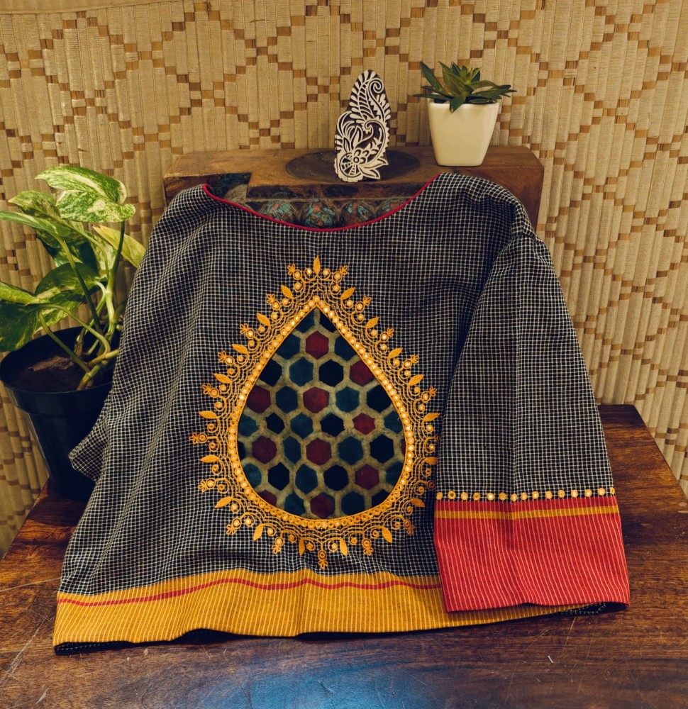 Pattada Anchu & Ajrakh Embroidered Harmony