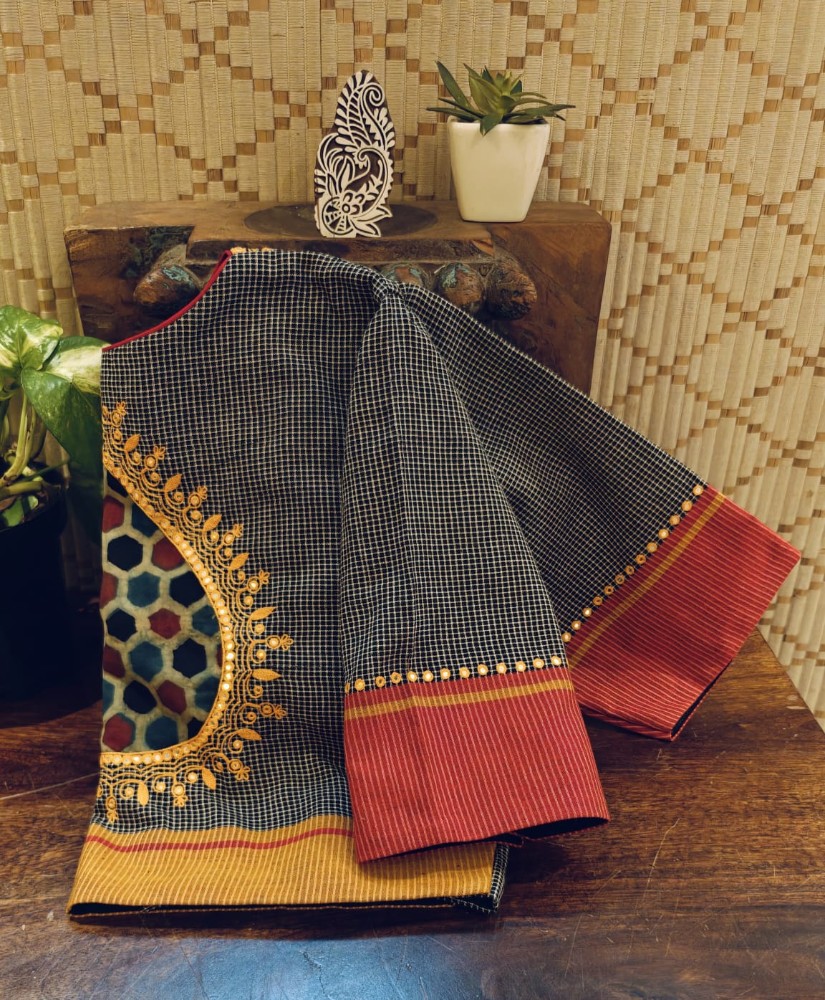 Pattada Anchu & Ajrakh Embroidered Harmony