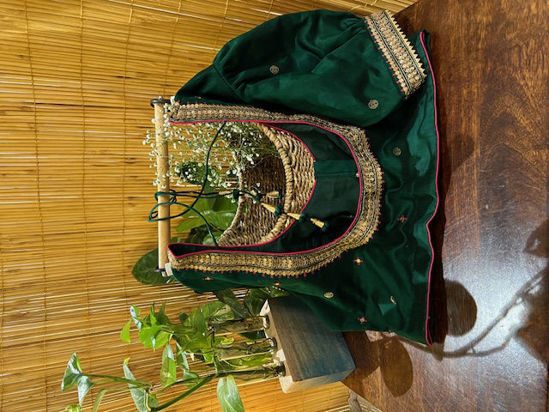 CHANDERI IN EMERALD GREEN