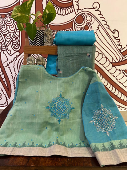 Pastel Blues and Kolam Motifs!