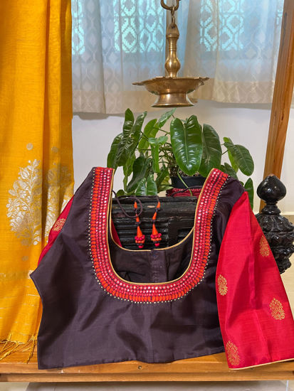 Coffee & Red – A Kanjivaram Delight