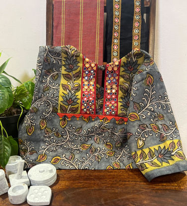 Kalamkari Whispers on Grey