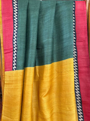 In Turmeric Green and Red, a Saree Full of Soul