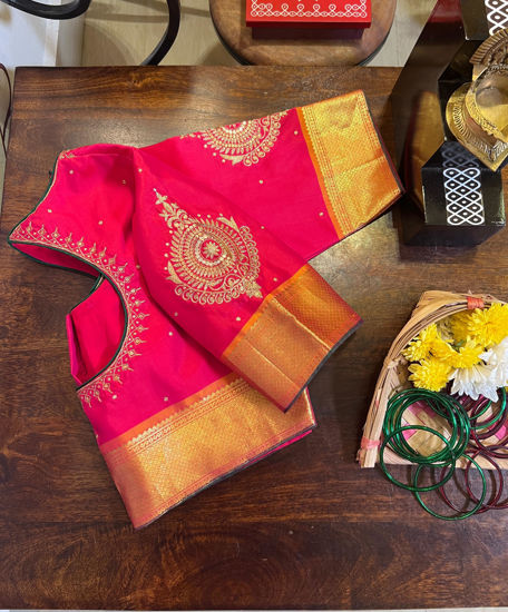 Pink & Gold Kanjivaram silk