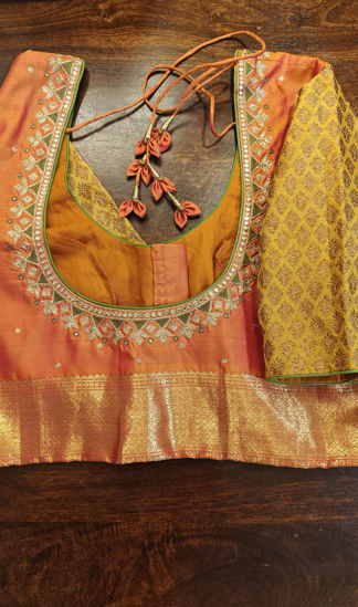Peach & Brocade in turmeric