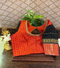 Red & Orange Checks Meet Charcoal Drama