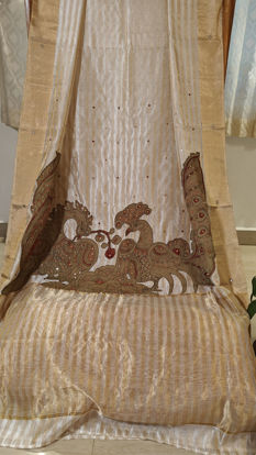 Chanderi Stripes & Olive Annam Dreams
