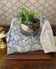 Silk Brocade in baby blue and silver