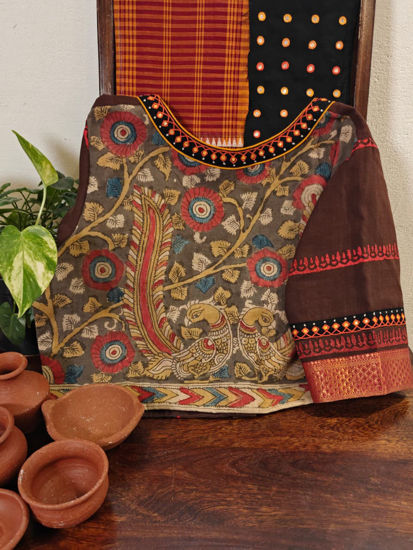 🌰 Snuff Brown & Kalamkari Charm 🌿🪡