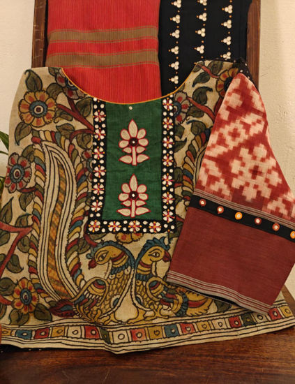 Kalamkari x Ikkat — The Classic Merge ✨