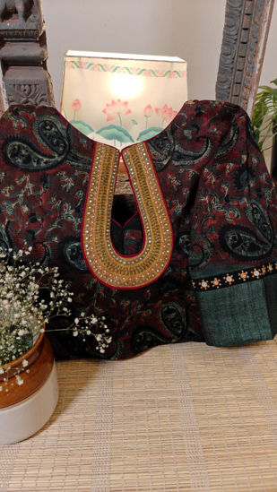 Chanderi Elegance with vintage embroidery ✨