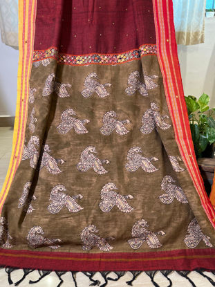 Ganga Jamuna in Merlot & Mustard