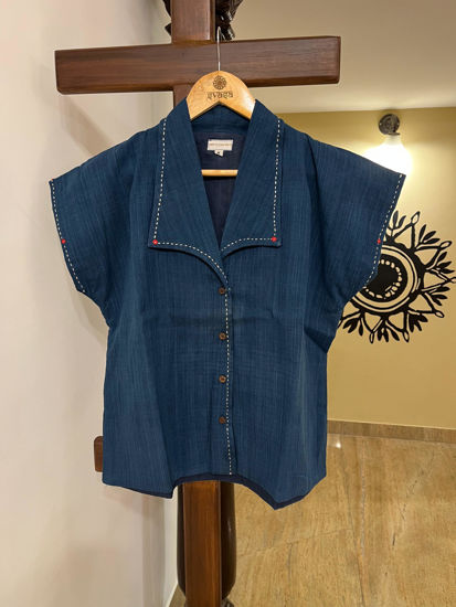 Neela Top – Ivory Blue