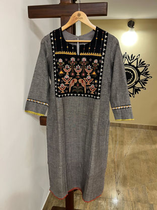 Tribal grace in grey kurta