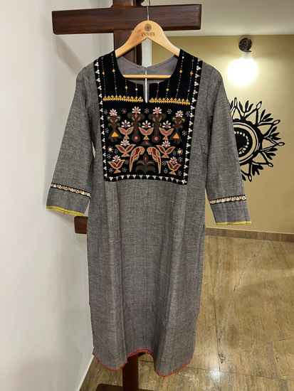 Tribal grace in grey kurta