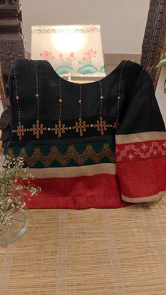 🖤 Margazhi Tales | Black & Red Tussar