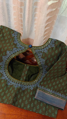 Sage Block Printed Handloom | Kutchi Blue