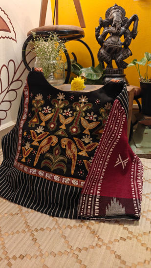 Charcoal & Ivory Kotpad Stripes